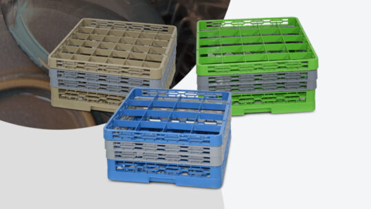 Racks (gavetas) para armazenar, transportar e lavar taças e copos com eficiência
